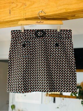 New Lola & Liza Printed Mini Skirt – Made in Italy, Zip Back
